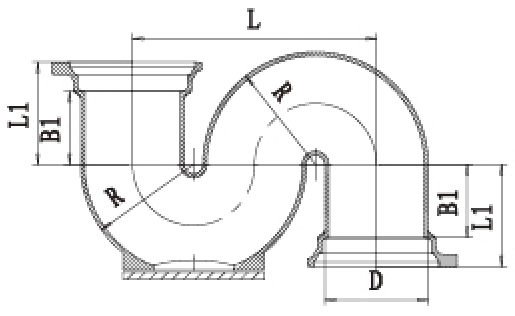 B型帶門S型存水彎結(jié)構(gòu)圖