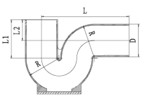 W型帶門P存水彎結(jié)構(gòu)圖