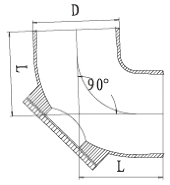 W型90度帶門(mén)彎頭結(jié)構(gòu)圖